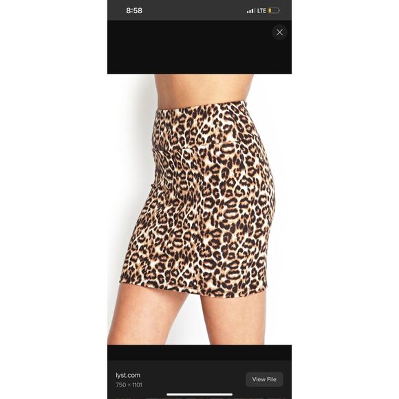 Forever 21 Animal Leopard Print Mini Skirt Size Medium Brown Black Party Club - Picture 4 of 4